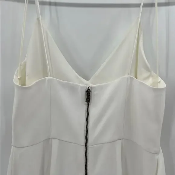 Alice + Olivia Keeva Diagonal Ruffle Jumpsuit - Off White - 2